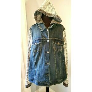 TORRID French Terry Sleeve Denim Sweater Jacket